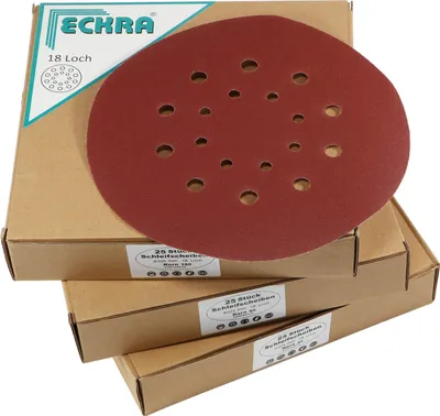 Produktbild von 75 Blatt Schleifscheiben 225mm Korn 40, 80, 180 Schleifpapier für Wand- Deckenschleifer
