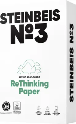 Produktbild von Steinbeis Kopierpapier No.3 ISO 90 K1601666080A A4 500 Blatt Packung mit 5 Stück