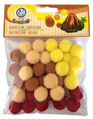 Produktbild von CREATIVO Plüsch POMPOM Kugeln FIRE LAVA, 20mm, 335121023