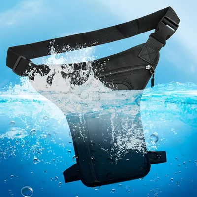 Produktbild von Wasserdichte Hüfttasche und Oberschenkeltasche für Outdoor-Aktivitäten - Uni, Schwarz