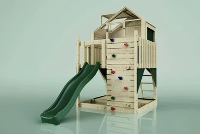 Produktbild von OutdoorToys Spielhaus Meteorit aus Holz in Grün
