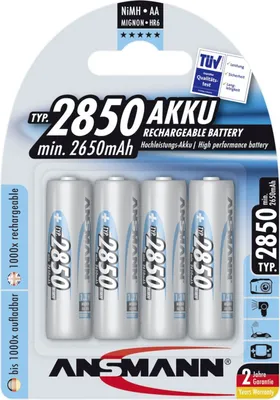 Produktbild von ANSMANN Akku Mignon AA 2650 mAh 1,2V Ni-MH,4 Stück