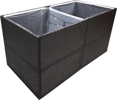 Produktbild von "Winterschlussverkauf "Pflanzkübel/Garten-Hochbeet - CLORIS - Pflanzkasten - Schwarz 157x80x80 cm Poly Rattan - NeuMöbel6626169