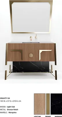 Image de Armoire de salle de bains brune Meubles de salle de bains Étagères en bois