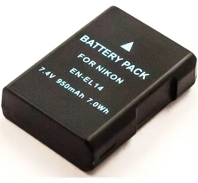 Produktbild von Akku für Nikon D5500 Li-Ion 7,2 Volt 900 mAh grau.
