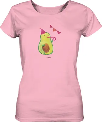 Produktbild von Mr. & Mrs. Panda Damen T-Shirt Avocado Party Größe M - Baumwolle Pink - Geschenk, Damenshirt, Jersey Shirt, Geburtstagsfeier, Happy Birthday, Baumwoll, Geburtstag, Basic