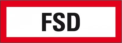 Produktbild von Dreifke® Aufkleber I Feuerwehrschild FSD, Folie, selbstklebend, 297x105mm, DI...