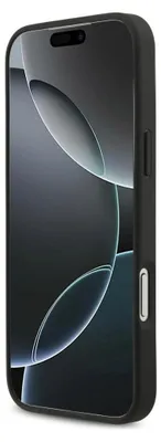 Produktbild von GUESS Handyhülle für iPhone 17 Pro Max, Guess 4G Strap Triangle Logo MagSafe, Schwarz