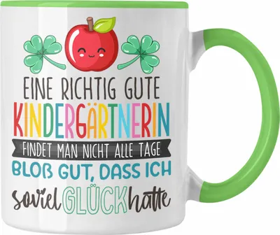 Produktbild von Trendation - Kindergärtnerin Tasse Geschenk Dankeschön Beste Erzieherin Der Welt Dankeschön (Grün)
