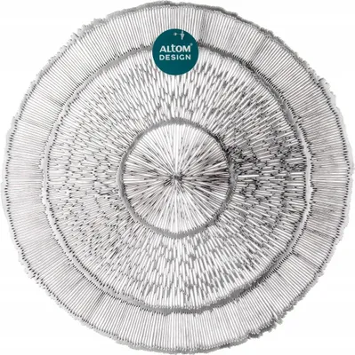 Produktbild von Rundes Tischset Platzset 38 cm Silber Strahlenmuster, Kunststoff, rutschfest, 1 Stück