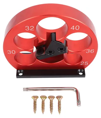 Produktbild von Dübelmacher-Vorrichtungssatz, Aluminiumlegierung, Hartmetall-Blattschneider, 5 Löcher, 25–40 mm, für elektrische Bohrmaschine, Fräsen, Holzbearbeitung