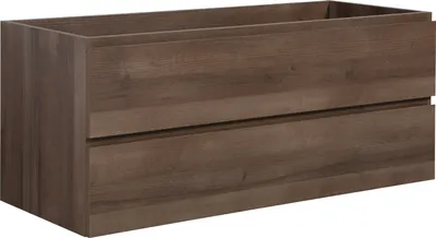 Obrázok produktu pre Badplaats Skrinka pod Umývadlo Angela 120 x 48 cm – Hnedý Dub – Závesná Skrinka so Zásuvkami