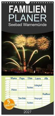Produktbild von Familienplaner 2027 - Seebad Warnemünde mit 5 Spalten (Wandkalender, 21 x 45 cm) CALVENDO