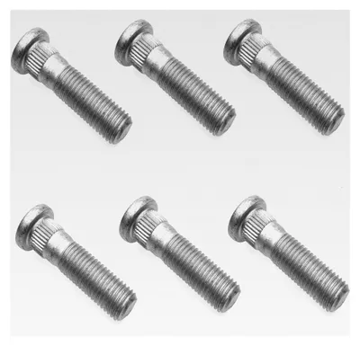 Produktbild von Rändelbolzen Stehbolzen, 6 Stück M12x1,5 Radbolzen, Radsicherungsbolzen, 48mm lang, Stahl-Radbolzen