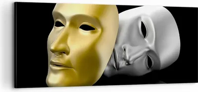 Produktbild von Bild auf Leinwand - Leinwandbild - Maske Theater Bühne Schauspieler - 100x40cm - Wand Bild - Wanddeko - Leinwanddruck - Bilder - Kunstdruck - Leinwand bilder - Wandkunst - AB100x40-2432