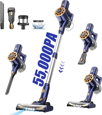 Image de Aspirateur léger sans fil, 55000 Pa de puissance d'aspiration, bleu, EU