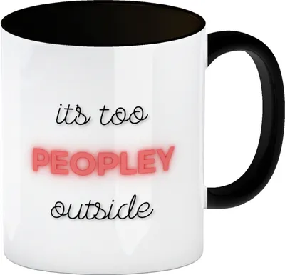 Produktbild von it's too peopley outside Kaffeebecher Schwarz