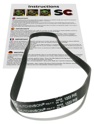 Waschmaschinenriem 1233 PHE, 1233 mm, Keilrippenriemen H