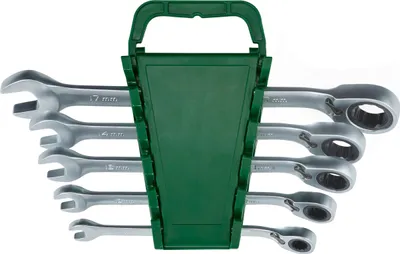 Produktbild von PARKSIDE® Gabel- und Ratschen-Ringschlüsselsatz (Gekröpft 5tlg.)
