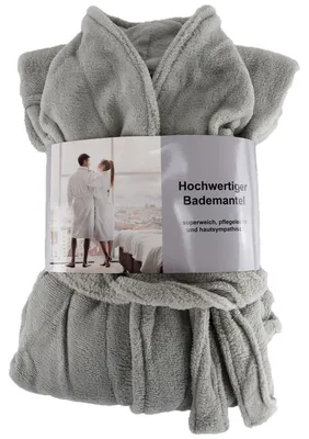 Produktbild von Hochwertiger Bademantel mit weicher Struktur in Grau S - XL
