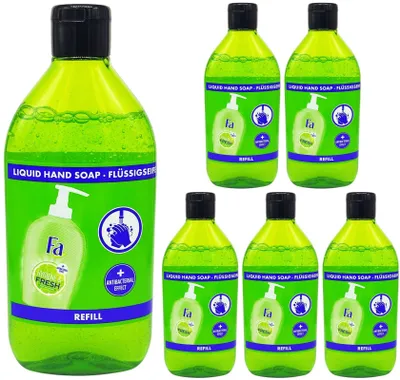 Produktbild von 6x Fa Handseife HYGIENE & FRISCHE 385ml | Nachfüllpack Limette | antibakteriell