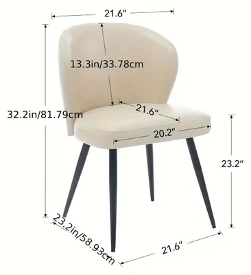 Imagen del producto de Juego de 2 sillas de comedor, tipo "cuenco", con asiento de cuero sintético