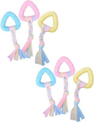Produktbild von Style3 6 Stück Welpenspielzeug Backenzahn Welpe Niedliches Kauspielzeug aus weichem Gummi für Hunde Saubere Zähne Lustiges interaktives Kauspielzeug Style3