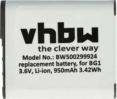 Produktbild von vhbw Akku kompatibel mit Sony Cybershot DSC-WX10, DSC-W85, DSC-W90, DSC-WX1 Kamera (950 mAh, 3,6 V, Li-Ion)