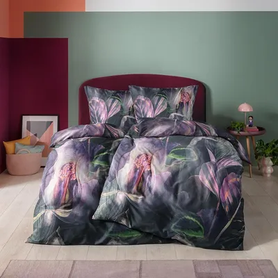 Produktbild von Estella Mako-Satin Bettwäsche Kendra aubergine 135x200 cm + 80x80 cm