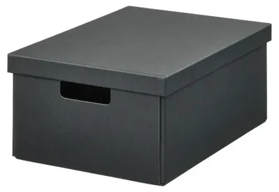 Produktbild von IKEA FJÄDERHARV Aufbewahrungsbox mit Deckel, schwarz, 25x35x16 cm