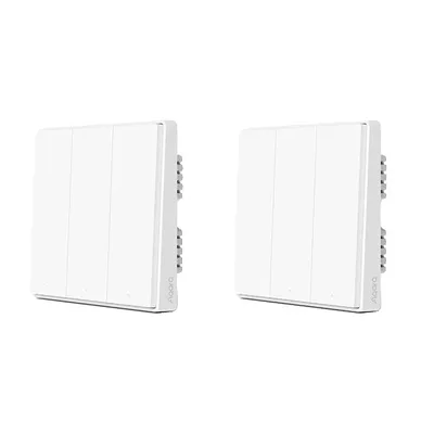 Immagine prodotto di Aqara Interruttore a parete intelligente, 1/2/3 pulsanti, comunicazione Zigbee, senza neutro 3keyX2
