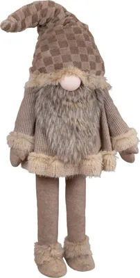 Produktbild von Wackelnder XXL Wichtel 120cm (173cm) Weihnachten Deko Figur Gnom beige / braun