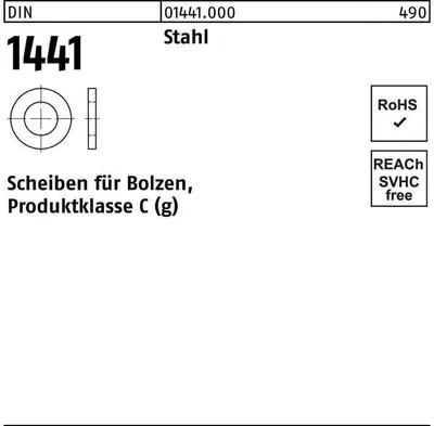 Produktbild von Reyher  Scheiben für Bolzen DIN 1441 Stahl 25 (200 Stück)