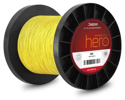 Obrázok produktu pre DELPHIN HERO 4, 1000 m, 0,2 mm, 13,2 kg / 29,1 lb, žltá, splietaná rybárska šnúra, 101001804