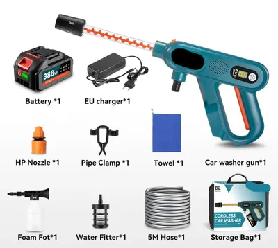 Immagine prodotto di Idropulitrice - Pulitore per terrazze - A batteria - Elettrica - Idropulitrice elettrica - 220 bar - 5 in 1