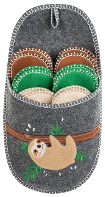 Produktbild von ONVAYA® ABS Gästepantoffel | Faultier | 6er Set | Antirutsch Sohle | Hausschuhe