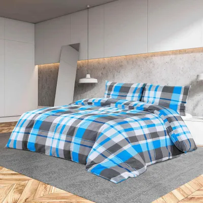 Produktbild von "2026 Promotion" Bettwäsche-Set - Bettbezug - Blau und Grau 135x200 cm Baumwolle - Bettwäschen CC367