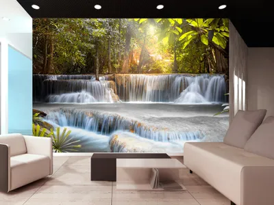 Produktbild von Vlies Fototapete Wasserfall 350x256 cm Tapeten Wandtapete XXL Natur c-A-0006-a-c