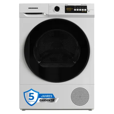 Produktbild von Heinner HHPD-V8T2K, Freistehend, Frontlader, Wärmepumpe, Weiß, Tasten, LED