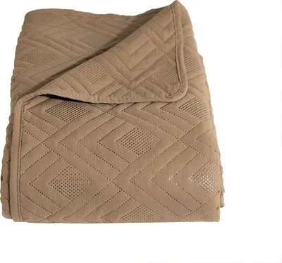 Produktbild von Tagesdecke auf dem Bett, gesteppt, Fischgrätmuster Avila 170x210cm Braun