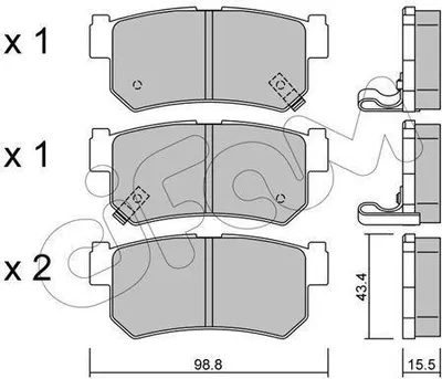 Produktbild von CIFAM Bremsbeläge Satz Hinten Bremsklötze für SSANGYONG REXTON W 822-519-0