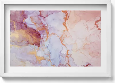 Produktbild von Rosa und goldener Marmor– Wandbild mit Rahmen – Gerahmtes Bild  – Wanddekoration – 60x40 cm –  Schwarz Rahmen