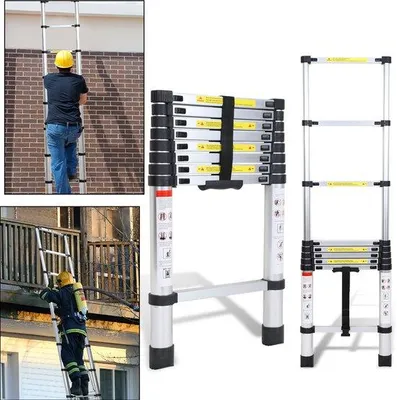 Produktbild von Teleskop-Alu-Leiter, ausziehbar, multifunktional, rutschfest, 150kg