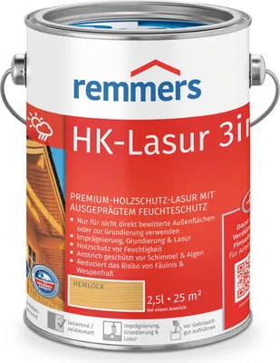 Produktbild von Remmers HK-Lasur 3in1 hemlock (RC-120) 2,5 l, Holzlasur aussen