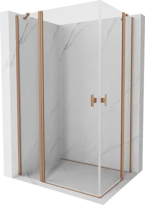 Produktbild von Mexen Mist Duo Duschkabine Schwenktür 110 x 90 cm, transparent, gebürstetes Kupfer - 8A4-110-090-65-00