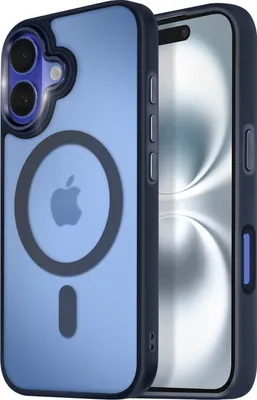 Immagine prodotto di Avizar, custodia MagSafe per Apple iPhone 16, colore Frost, blu notte