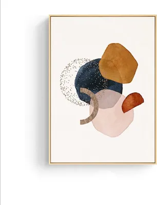 Produktbild von TPFLiving Kunstdruck LW-44 (OHNE RAHMEN) Poster - Leinwand - Wandbild - Hochauflösender Giclée-Druck, langlebig und hochwertig - Nordic Art - Abstrakte Formen -  - Größe: 21x30cm