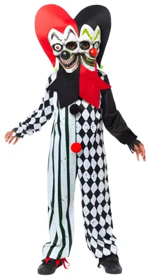 Produktbild von Two Face Horror Harlekin Kostüm für Kinder Kindergröße: 104-116