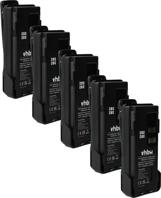 Produktbild von vhbw 5x Akku kompatibel mit Motorola XPR3500, XPR3300, XPR3000, P8668i, TRBO, XPR3300e Funkgerät, Walkie Talkie (2200 mAh, 7,4 V, Li-Ion) + Gürtelclip