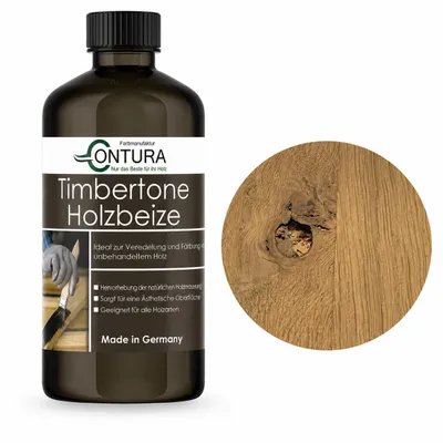 Produktbild von Contura Holzbeize 500ml Holzfarbe Tischler Positiv Beize Holz Farbe Wasserbeize Parkett - Gustav Eiche hell modern